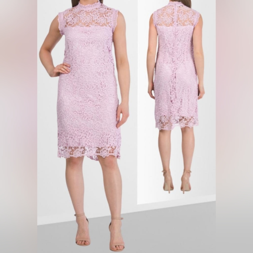 NANETTE LEPORE, Fanciful Mock Neck Lace Dress, NWT.